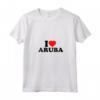 HapTiger I Heart Aruba Maglietta con Collo a V - T-shirt Retro Design for Aruba Lovers