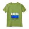 Emblema Bandiera Aruba Maglietta con Collo a V - Souvenir Viaggio Leggero e Comodo