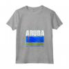 Emblema Bandiera Aruba Maglietta con Collo a V - Souvenir Viaggio Leggero e Comodo