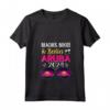 Donna Spiagge Booze Besties Aruba 2024 Vacanze di Primavera Maglietta con Collo a V - Outfit Mare con Besties 2024 per Compleanni e Addio al Nubilato