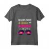 Donna Spiagge Booze Besties Aruba 2024 Vacanze di Primavera Maglietta con Collo a V - Outfit Mare con Besties 2024 per Compleanni e Addio al Nubilato