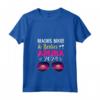 Donna Spiagge Booze Besties Aruba 2024 Vacanze di Primavera Maglietta con Collo a V - Outfit Mare con Besties 2024 per Compleanni e Addio al Nubilato