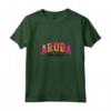 Donna Biba Dushi Aruba - Maglietta Tropicale con Collo a V - Ricordo Vacanza ai Caraibi in Stile Tie Dye