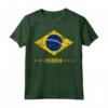 Maglietta Brasile Unisex Bambino Bandiera Brasiliana Verde Invecchiato - Ideale per Appassionati di Calcio - Acquista Online