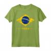Maglietta Brasile Unisex Bambino Bandiera Brasiliana Verde Invecchiato - Ideale per Appassionati di Calcio - Acquista Online