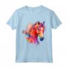 Idea Passione Cavalli Cavalieri - Acquerello Spruzzo Maglietta per Amanti dello Sport Equestre - Regalo Compleanno o Natale