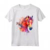 Idea Passione Cavalli Cavalieri - Acquerello Spruzzo Maglietta per Amanti dello Sport Equestre - Regalo Compleanno o Natale