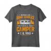 RV Camping Regali - Semplice Maglietta per Uomo Amante del Campeggio e del Vino - Idea Regalo per Vacanze in Camper