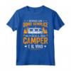 RV Camping Regali - Semplice Maglietta per Uomo Amante del Campeggio e del Vino - Idea Regalo per Vacanze in Camper