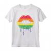 Goccia per Labbra Arcobaleno Vintage - LGBTQ Rainbow Lip Gay Pride Maglietta - Love is Love - Abbigliamento Pride per Uomo e Donna