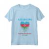 Donna Celebrazione della Bandiera Azera del Giorno dell'Indipendenza dell'Azerbaigian - Maglietta con Collo a V - Perfetta per il 28 Maggio 2024 - Design Vintage