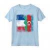 Radici Azere | Mezza Bandiera Francese | Francia Azerbaigian Maglietta - Mostra le tua radici con questo design unico!
