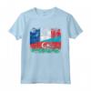 Bandiere Francia Azerbaigian | Mezze Radici Francesi Azere Maglietta - Mostra le Tue Radici con Stile!