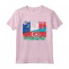 Bandiere Francia Azerbaigian | Mezze Radici Francesi Azere Maglietta - Mostra le Tue Radici con Stile!