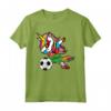 Dabbing Unicorn Azerbaijan Calcio Bandiera Azerbaigiana - Maglietta per Appassionati di Calcio - Regalo Compleanno o Natale