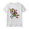 Dabbing Unicorn Azerbaijan Calcio Bandiera Azerbaigiana - Maglietta per Appassionati di Calcio - Regalo Compleanno o Natale