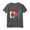 Bandiere Azerbaigian Canada | Mezze radici azere canadesi Maglietta - Abbigliamento Vintage per Celebrare le Radici e l'Amicizia