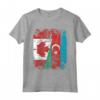 Bandiere Azerbaigian Canada | Mezze radici azere canadesi Maglietta - Abbigliamento Vintage per Celebrare le Radici e l'Amicizia