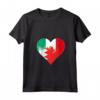 Donna Bandiera del patrimonio messicano e Bahrain Mix Cuore Maglietta con Collo a V - Ideale come Regalo di Natale per Nazionalità del Bahrain