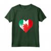 Donna Bandiera del patrimonio messicano e Bahrain Mix Cuore Maglietta con Collo a V - Ideale come Regalo di Natale per Nazionalità del Bahrain