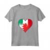 Donna Bandiera del patrimonio messicano e Bahrain Mix Cuore Maglietta con Collo a V - Ideale come Regalo di Natale per Nazionalità del Bahrain