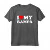 I Love My Bampa Heart - Maglietta per il Giorno del Padre o Compleanno del Nonno - Leggera e Taglio Classico