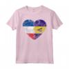 Cuore Bandiera Francese Barbados | Francia Barbados Flag Roots Maglietta - Design Vintage per Uomo Donna Bambino - Mostra le Tue Radici