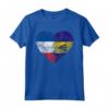 Cuore Bandiera Francese Barbados | Francia Barbados Flag Roots Maglietta - Design Vintage per Uomo Donna Bambino - Mostra le Tue Radici