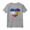 Cuore Bandiera Francese Barbados | Francia Barbados Flag Roots Maglietta - Design Vintage per Uomo Donna Bambino - Mostra le Tue Radici