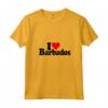 Donna I LOVE CUORE BARBADOS Maglietta con Collo a V - T-shirt Cuore Barbados per Esprimere Amore - Versione Testo Nero