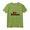 Donna I LOVE CUORE BARBADOS Maglietta con Collo a V - T-shirt Cuore Barbados per Esprimere Amore - Versione Testo Nero