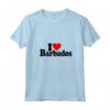 Donna I LOVE CUORE BARBADOS Maglietta con Collo a V - T-shirt Cuore Barbados per Esprimere Amore - Versione Testo Nero