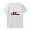 Donna I LOVE CUORE BARBADOS Maglietta con Collo a V - T-shirt Cuore Barbados per Esprimere Amore - Versione Testo Nero