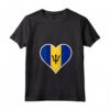 Barbados Bandiera Cuore - Love Barbados Maglietta con Collo a V - Ideale per l'Indipendenza e come Regalo per Amici e Famiglia