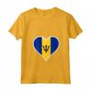 Barbados Bandiera Cuore - Love Barbados Maglietta con Collo a V - Ideale per l'Indipendenza e come Regalo per Amici e Famiglia