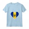 Barbados Bandiera Cuore - Love Barbados Maglietta con Collo a V - Ideale per l'Indipendenza e come Regalo per Amici e Famiglia