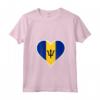 Barbados Bandiera Cuore - Love Barbados Maglietta con Collo a V - Ideale per l'Indipendenza e come Regalo per Amici e Famiglia
