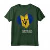 Bandiera Patriottica Barbados con Cuore Carino - Maglietta Vintage per Compleanni, Natale, e Giorno dell'Indipendenza