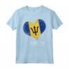 Bandiera Patriottica Barbados con Cuore Carino - Maglietta Vintage per Compleanni, Natale, e Giorno dell'Indipendenza