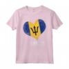 Bandiera Patriottica Barbados con Cuore Carino - Maglietta Vintage per Compleanni, Natale, e Giorno dell'Indipendenza