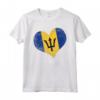 Bandiera Patriottica Barbados con Cuore Carino - Maglietta Vintage per Compleanni, Natale, e Giorno dell'Indipendenza