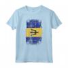 HapTiger - Maglietta Bandiera Paese Barbados Souvenir - Design Grunge Leggero