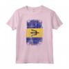 HapTiger - Maglietta Bandiera Paese Barbados Souvenir - Design Grunge Leggero
