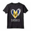 Bandiera Patriottica Barbados con Cuore Carino - Maglietta Vintage per Compleanni, Natale e Giorni Speciali