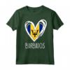 Bandiera Patriottica Barbados con Cuore Carino - Maglietta Vintage per Compleanni, Natale e Giorni Speciali