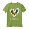 Bandiera Patriottica Barbados con Cuore Carino - Maglietta Vintage per Compleanni, Natale e Giorni Speciali