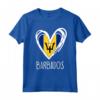 Bandiera Patriottica Barbados con Cuore Carino - Maglietta Vintage per Compleanni, Natale e Giorni Speciali
