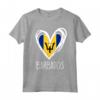 Bandiera Patriottica Barbados con Cuore Carino - Maglietta Vintage per Compleanni, Natale e Giorni Speciali