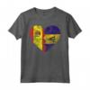 Cuore bandiera spagnola Barbados | Spagna Barbados Flag Roots Maglietta - Design Vintage per Mostrare le Tue Radici Spagnole e Barbadiane