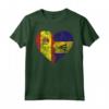 Cuore bandiera spagnola Barbados | Spagna Barbados Flag Roots Maglietta - Design Vintage per Mostrare le Tue Radici Spagnole e Barbadiane